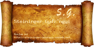 Steininger Gyöngyi névjegykártya