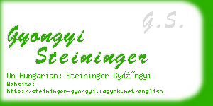 gyongyi steininger business card
